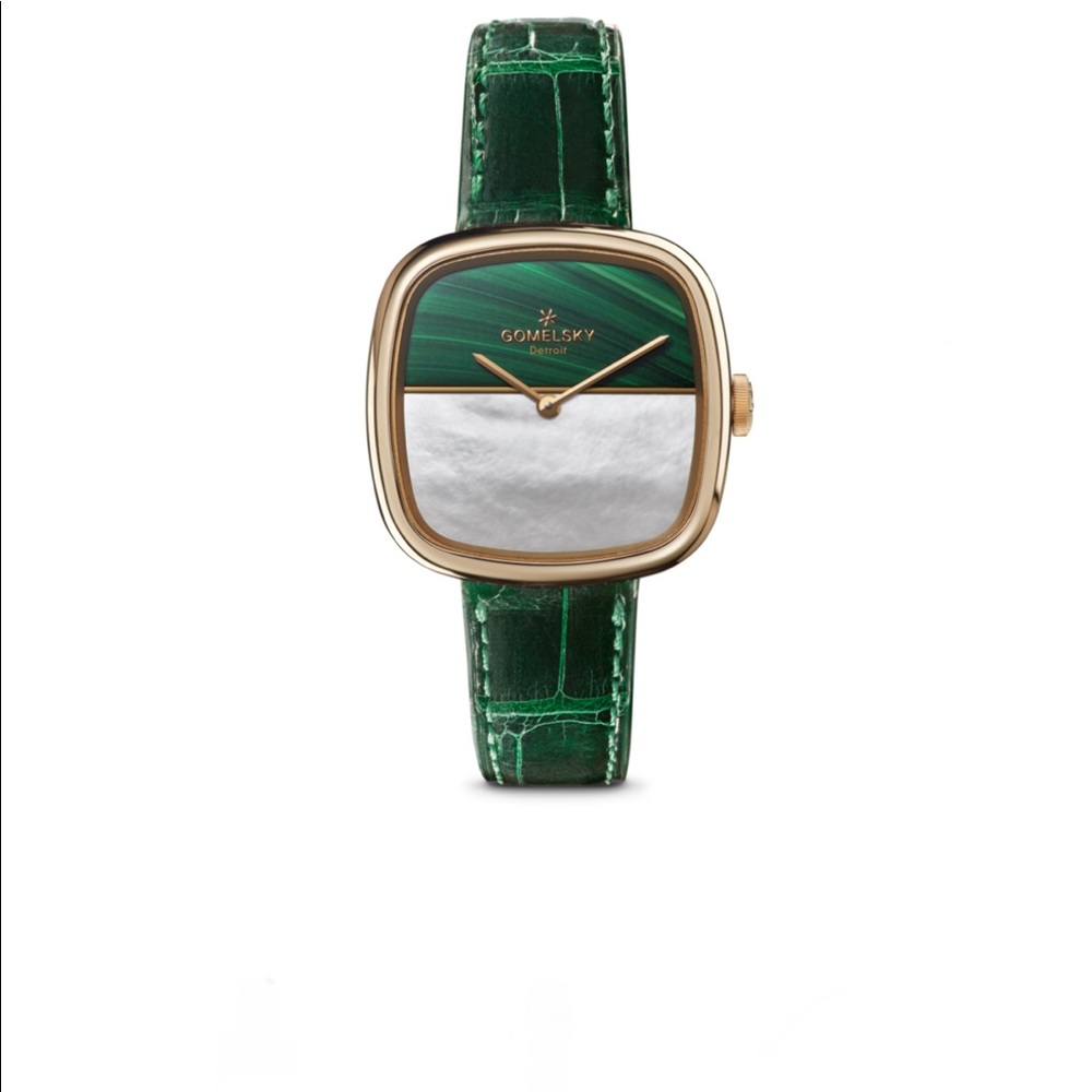 Gomelsky Eppie Mini Watch Malachite Mother o Pearl